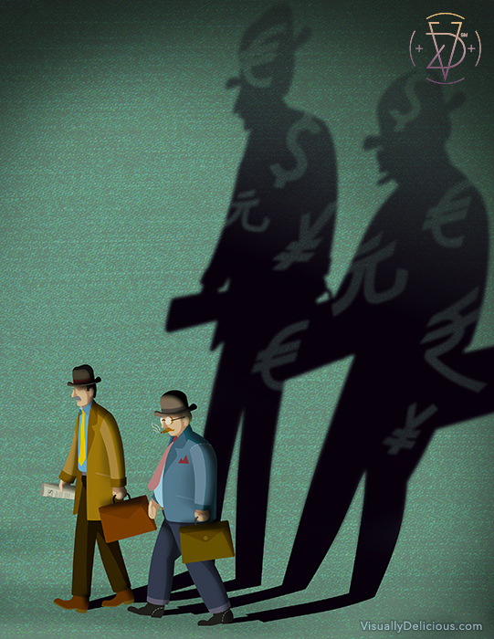 Illustration used for banking conference theme.