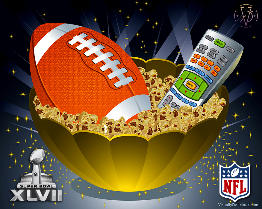 Illustration used for Super Bowl XLVII invitation card.