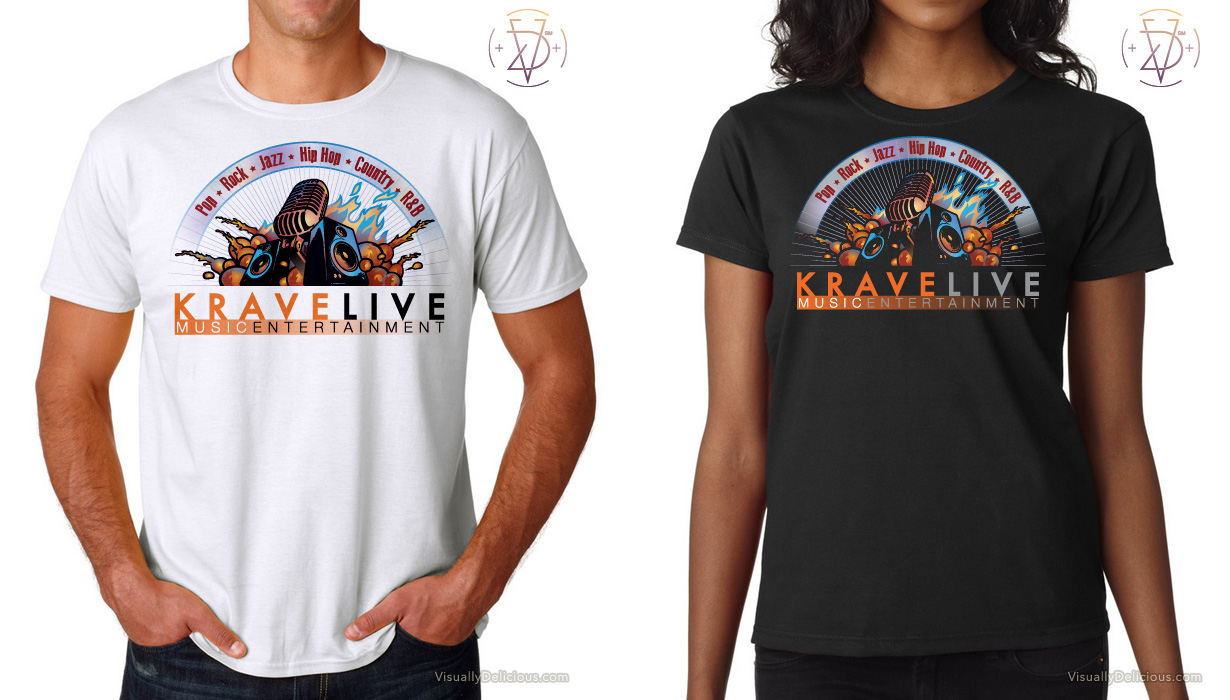 Promo Illustration for KraveLive Music Entertainment (T-Shirts)